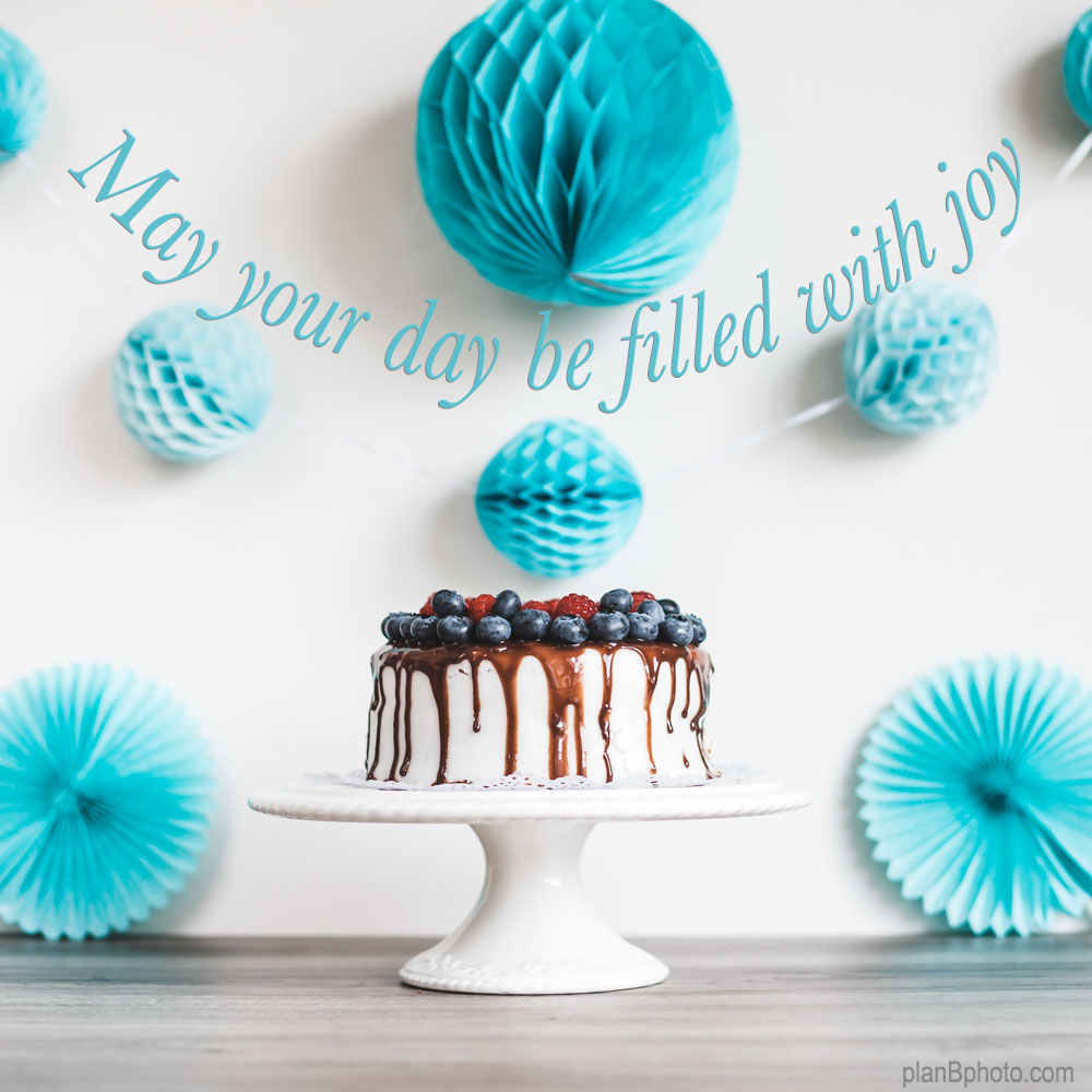 Birthday cake with blue