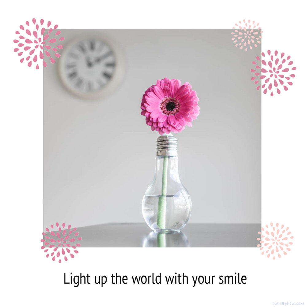 Light up the world quote. Happy birthday wish with a lamp bulb