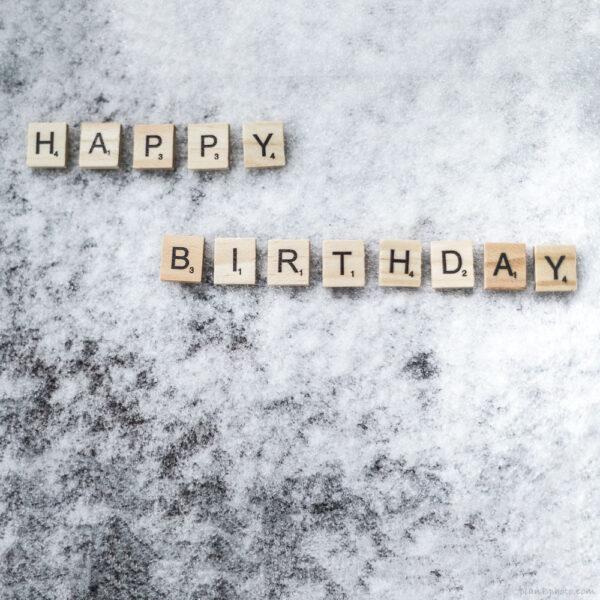 Happy Birthday letters in a snow - January birthday