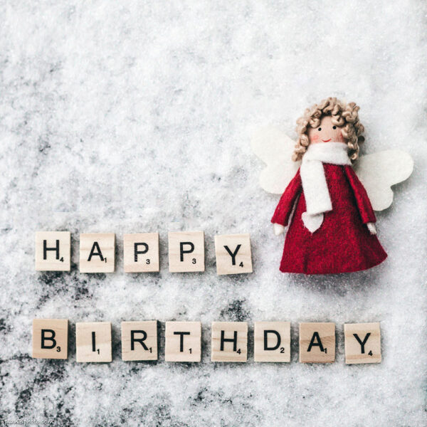 Birthday winter angel image