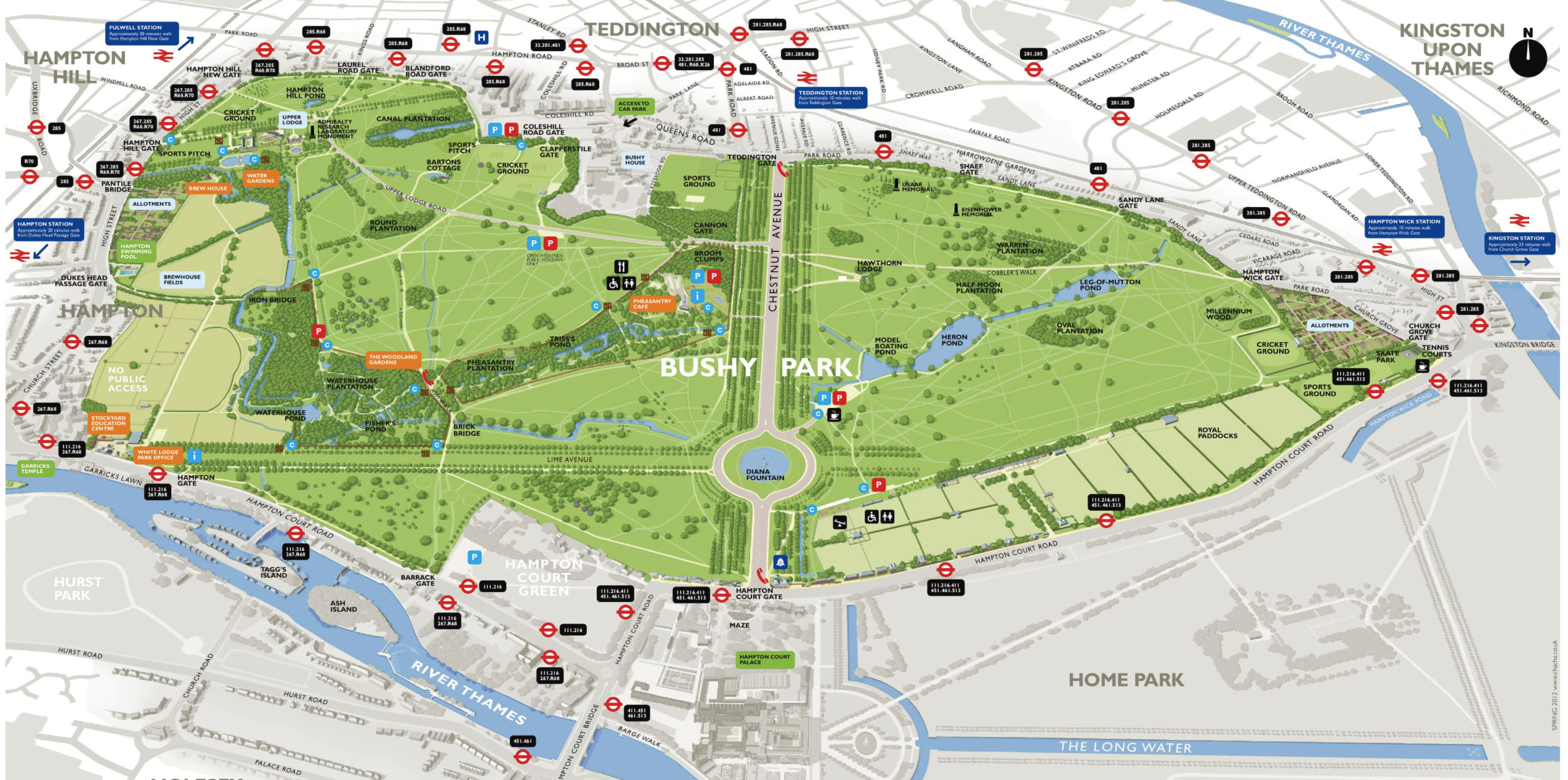 Bushy Park Map, London