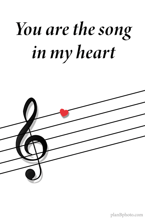 Red hearts as music notes playing - Valentine's Day gif animation