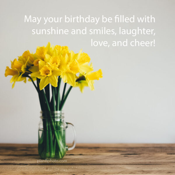 Yellow Narcissus Flowers birthday card