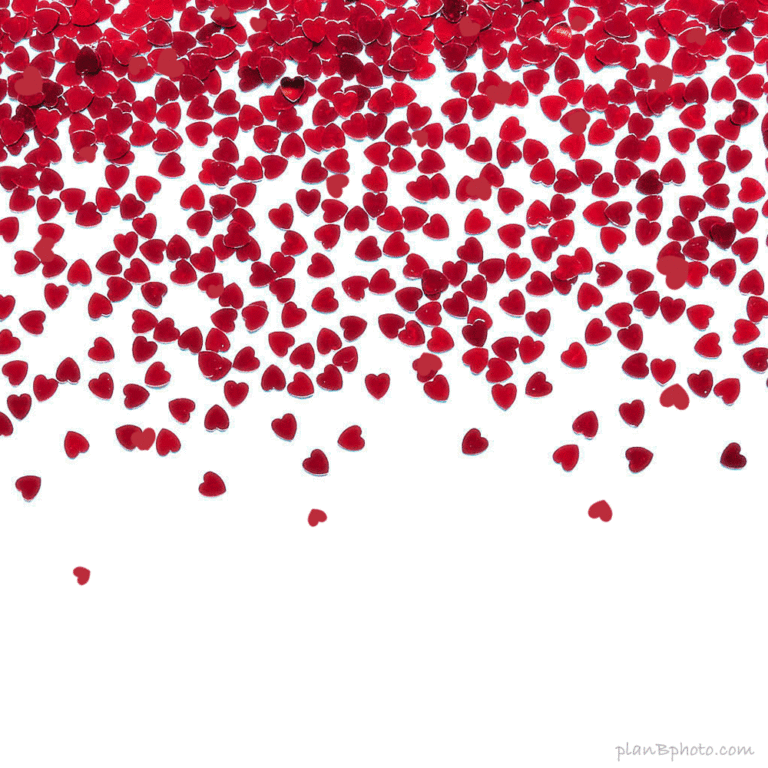 Red Hearts confetti rain falling Valentine’s day animation